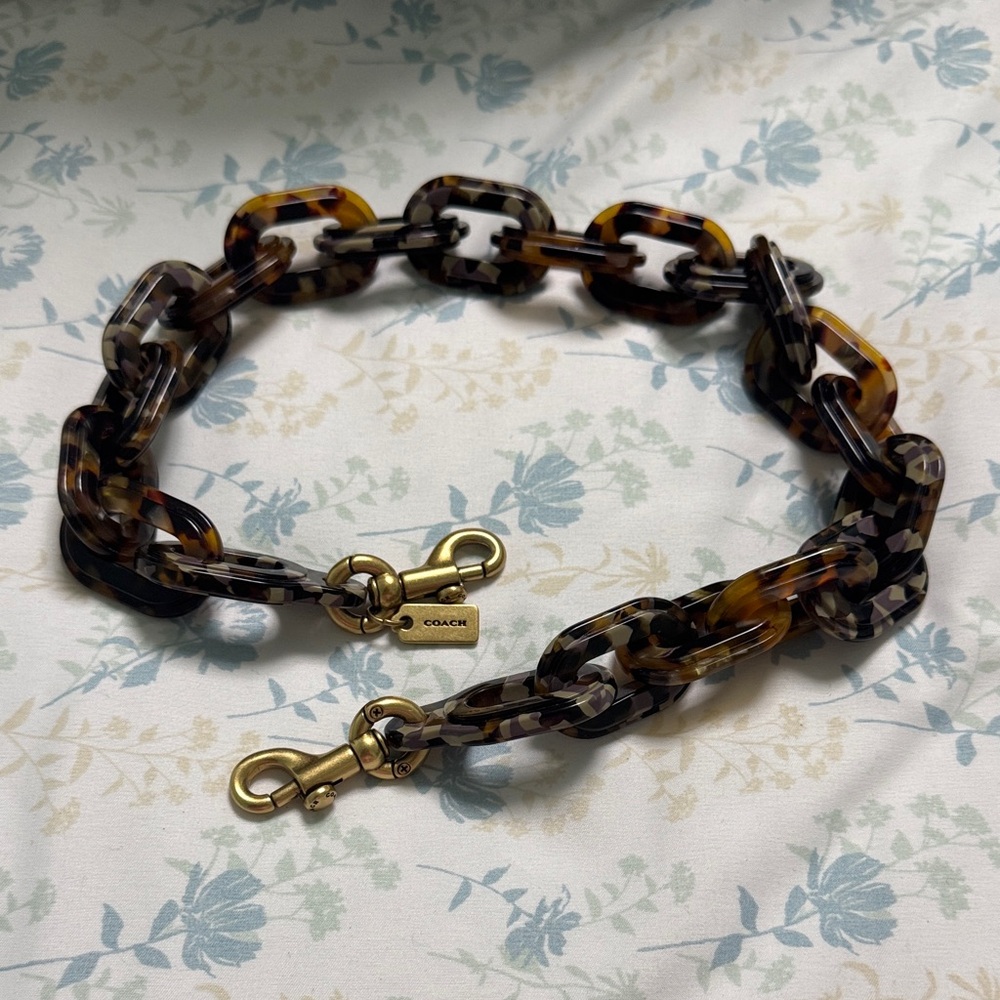 Coach Resin Chain Brown Short Strap